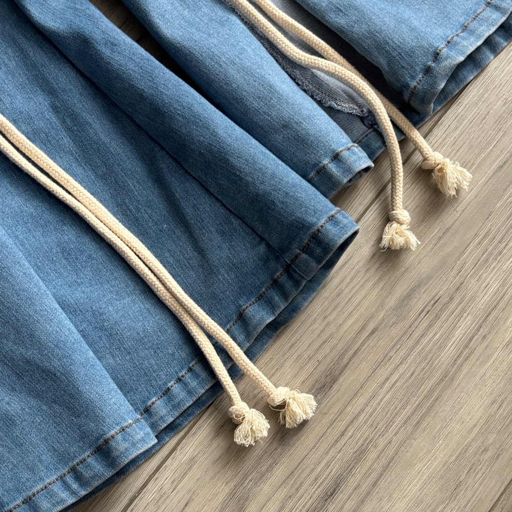 The Coolest Bell Bottom Lace-Up Denim Pants - Picture 3 of 7